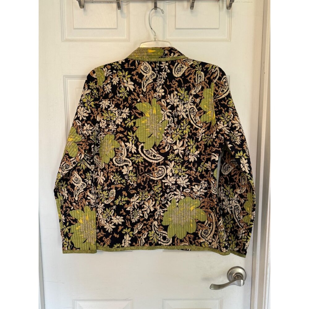 Provence d'amour Floral Button Down Quilted Reversible Jacket Medium - Picture 4 of 12